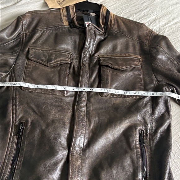 Men’s Mauritius leather jacket. Style Cove in grey/brown distressed looking. NWT - Picture 8 of 8